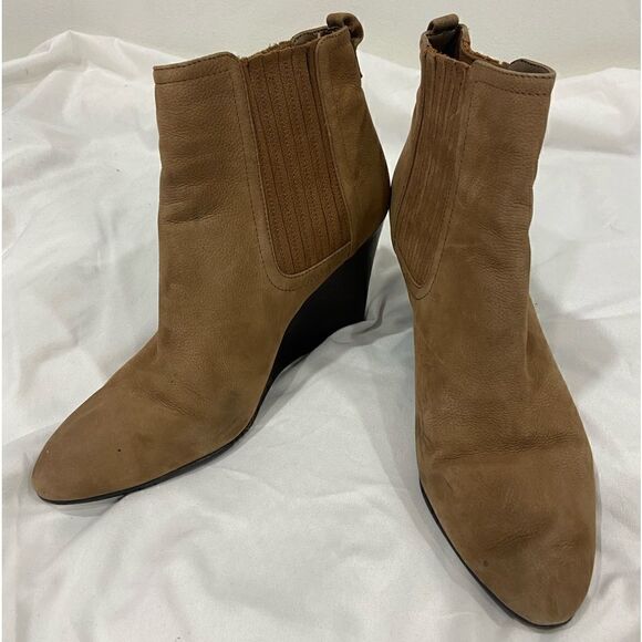 Sam Edelman Gillian brown suede wedge ankle length booties size 8 - Picture 8 of 8